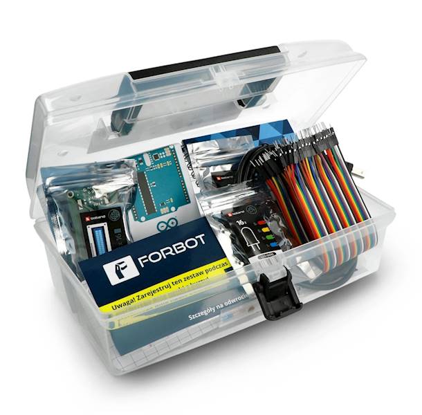 Zestaw FORBOT Mistrz Robotyki (robot edukacyjny z mikrokontrolerem wraz z akcesoriami)