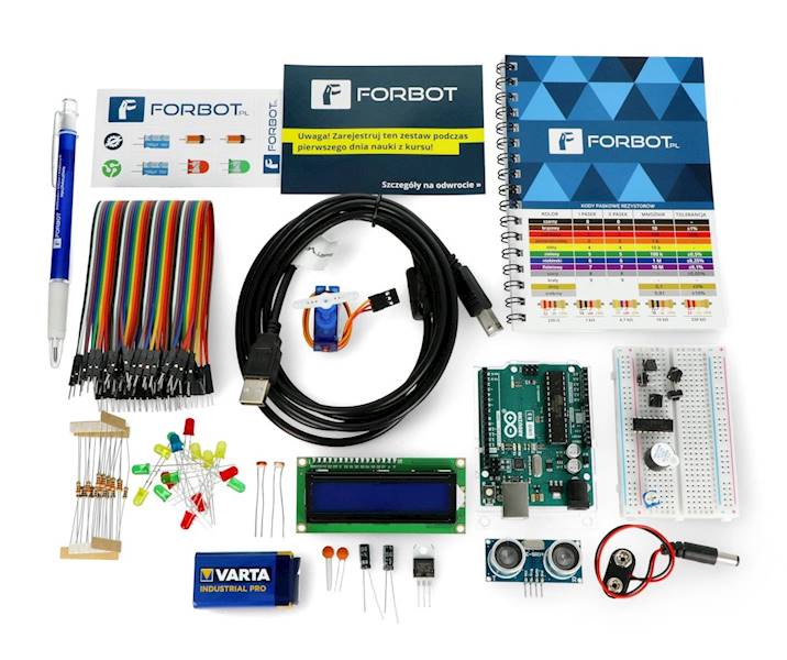 Zestaw FORBOT Mistrz Robotyki (robot edukacyjny z mikrokontrolerem wraz z akcesoriami)