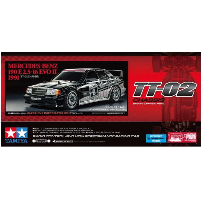 Tamiya 58752 Mercedes-Benz 190 E EVO II 91 (TT-02) 1:10 4WD