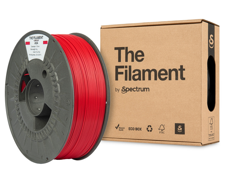 The Filament ASA 1.75mm PURE RED 1kg 