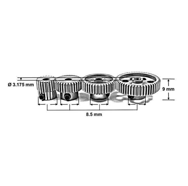 Aluminiowy moduł zębatki 0,6 - 20T Absima 2310307