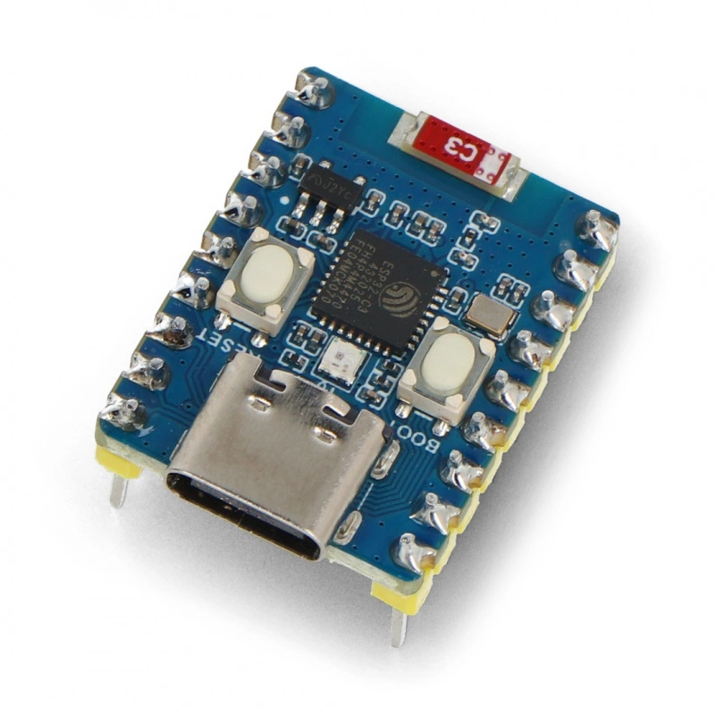 ESP32-C3-Zero-M - płytka rozwojowa WiFi/Bluetooth - ze złączami - ESP32-C3FN4 - Waveshare 25532