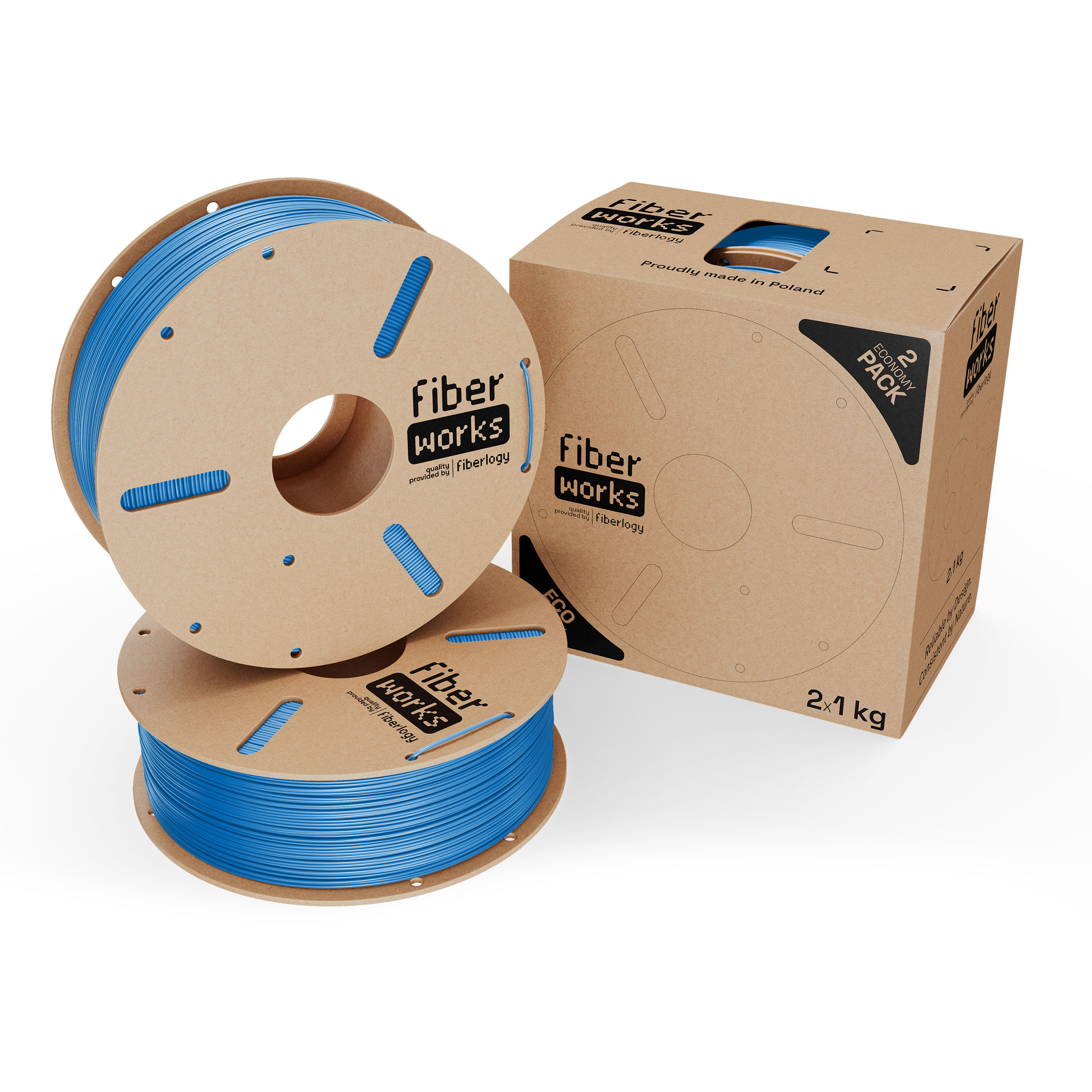 Fiberlogy FiberWORKS PETG Blue RAL5017 1,75mm 2x1kg