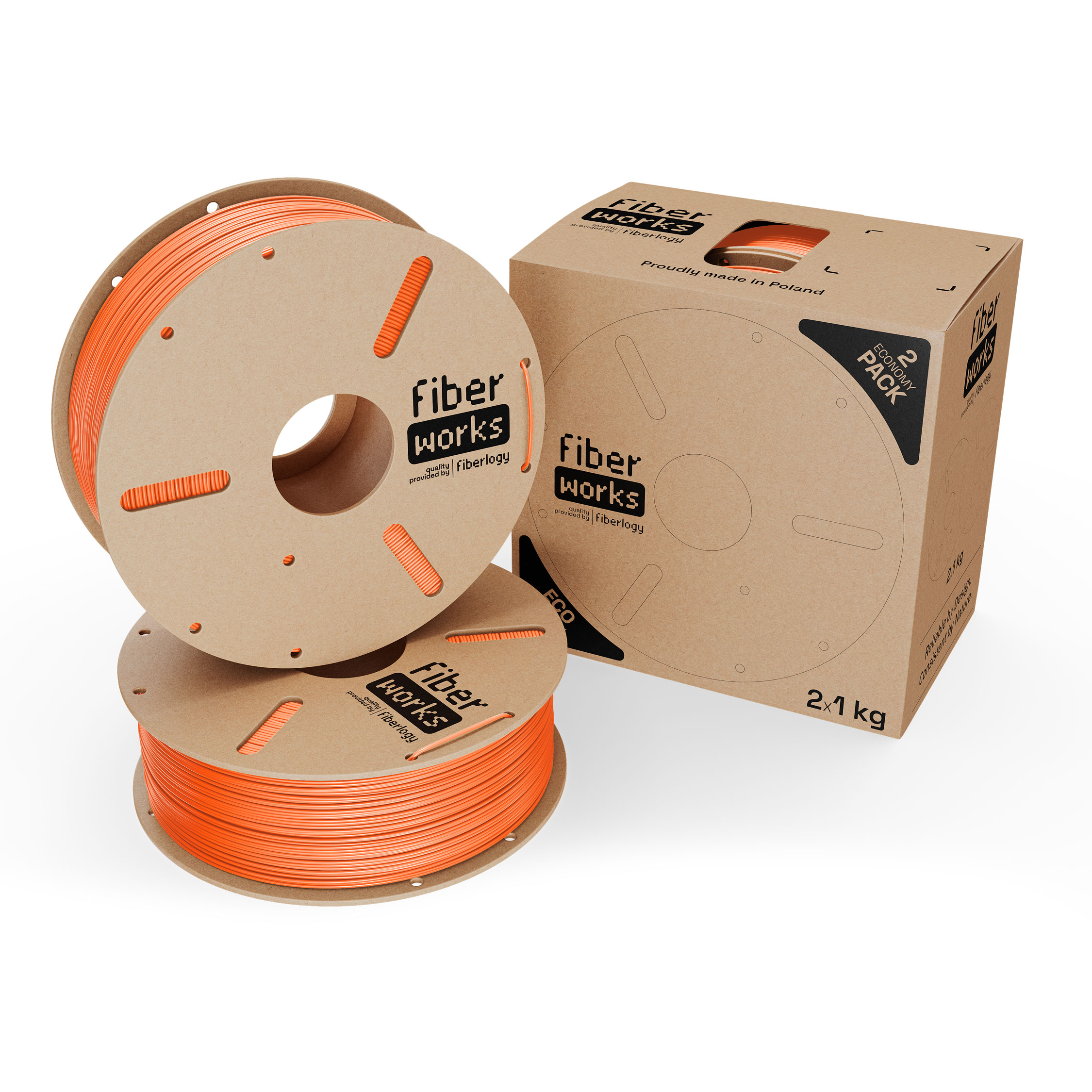 Fiberlogy FiberWORKS PETG Orange RAL2010 1,75mm 2x1kg