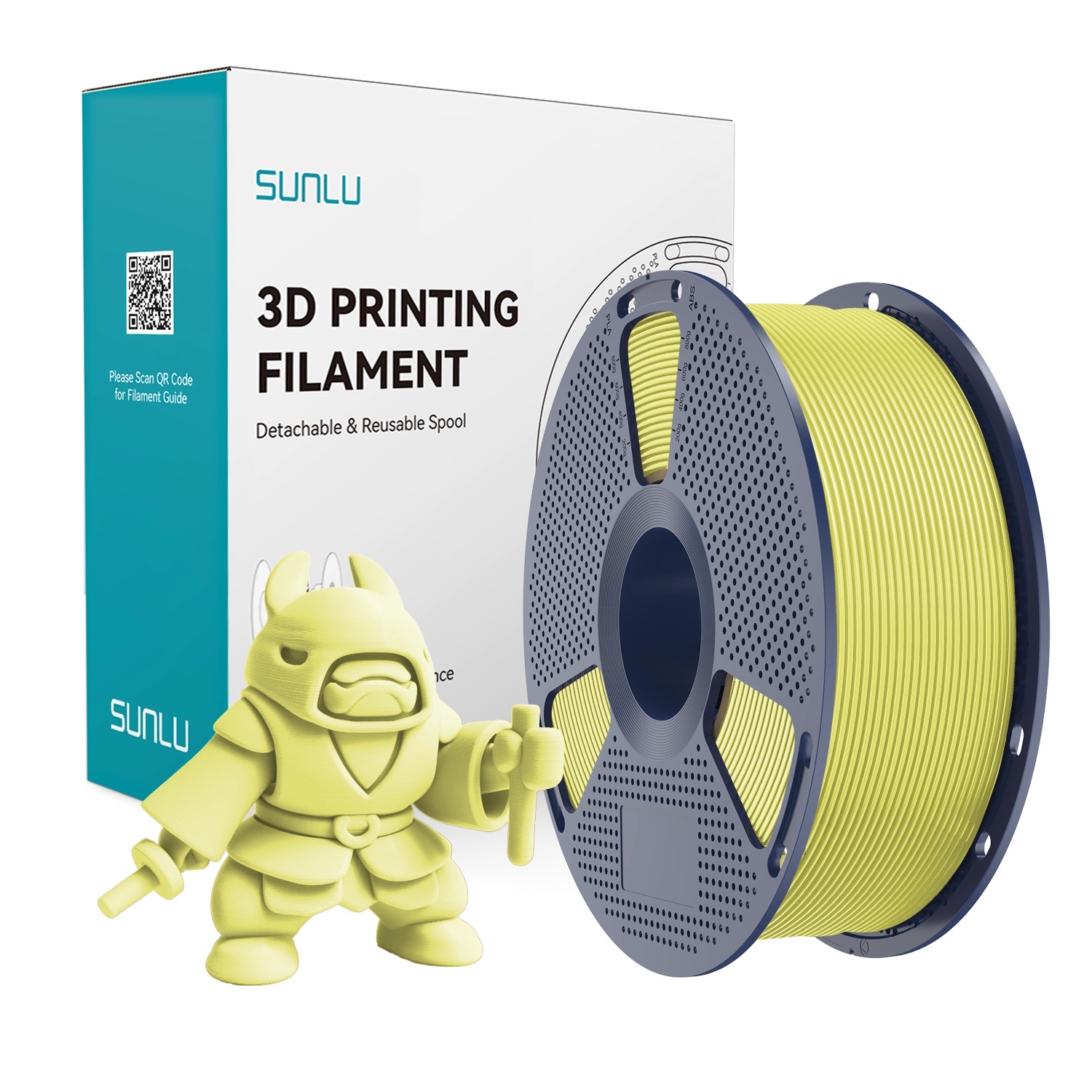 Filament Sunlu PLA Meta Lemon Yellow Żółty Cytrynowy 1kg 1,75mm