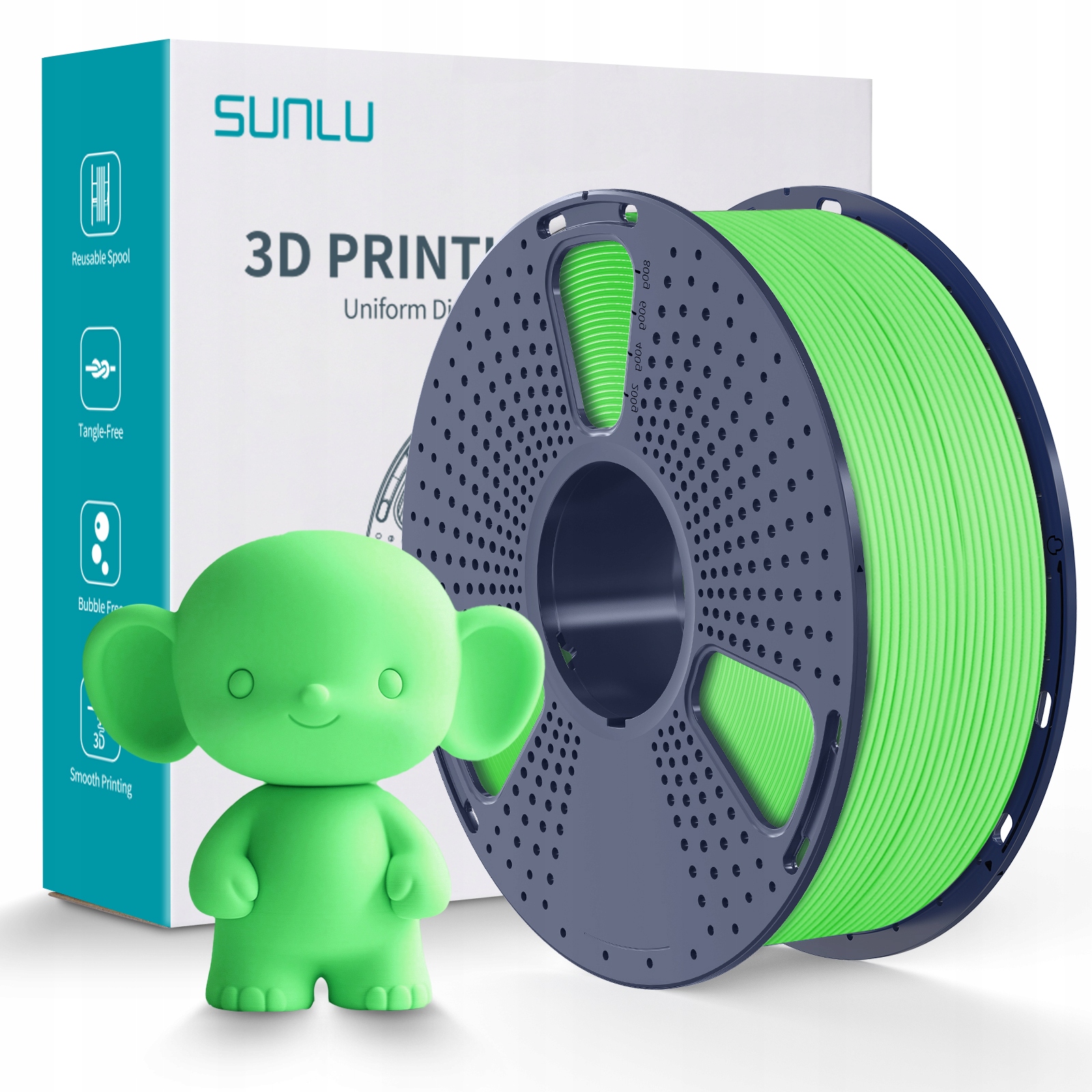 Filament Sunlu PLA Meta Apple Green 1kg 1,75mm