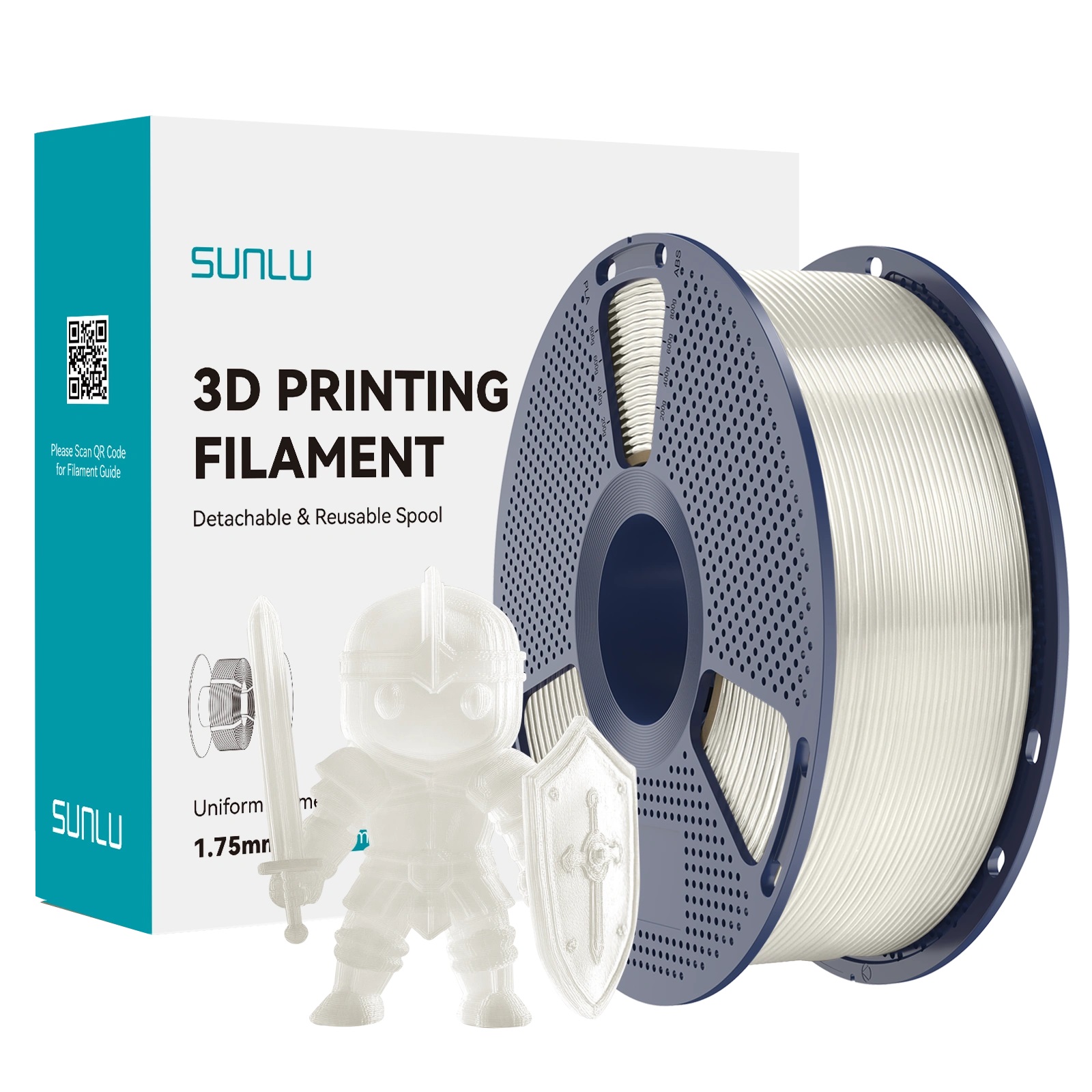 Filament Sunlu PLA+ Transparent Transparentny 1kg 1,75mm