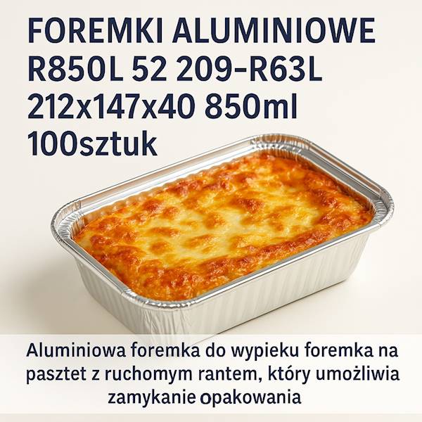 FOREMKA ALUMINIOWA R-63L 212/147/40 870ml 100szt 