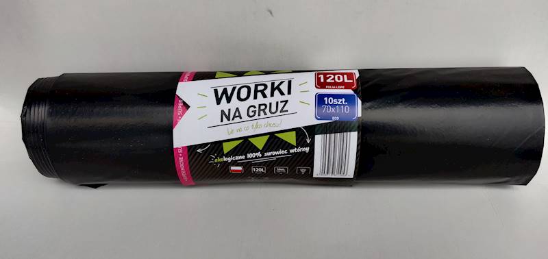 WORKI NA ŚMIECI 120L 70/110 GRUZ Rolka=10szt