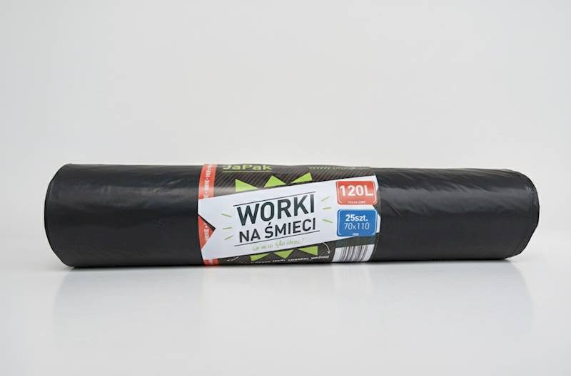 WORKI NA ŚMIECI 120L 70/110 CZARNE Rolka=25szt