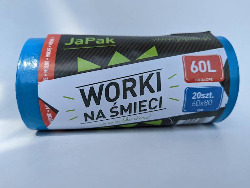 WORKI NA ŚMIECI 60L 60x80 NIEBIESKIE R=20szt