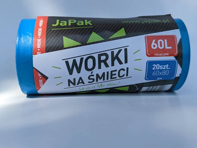 WORKI NA ŚMIECI 60L 60x80 NIEBIESKIE R=20szt