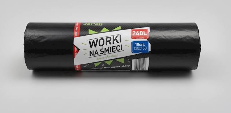 WORKI NA ŚMIECI 240L 120X150 CZARNE Rolka=10szt 