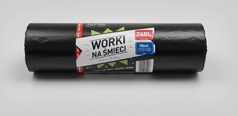 WORKI NA ŚMIECI 240L 120X150 CZARNE Rolka=10szt 
