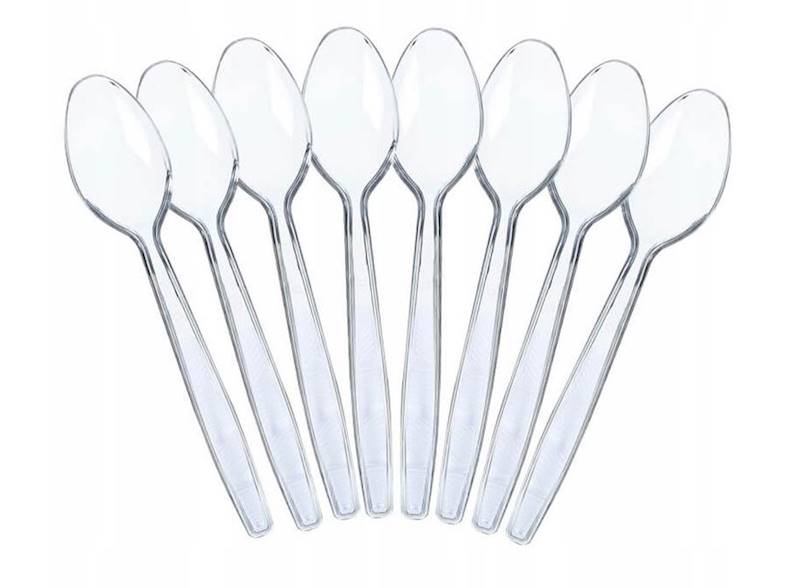 Łyzeczka przezroczysta gruba wielorazowa 18cm 50sz