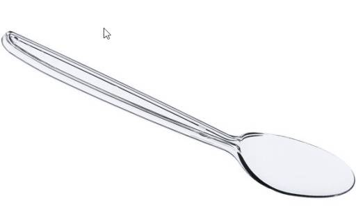 ŁYŻKA PRZEZROCZYSTA WIELORAZOWA 18cm 50SZT