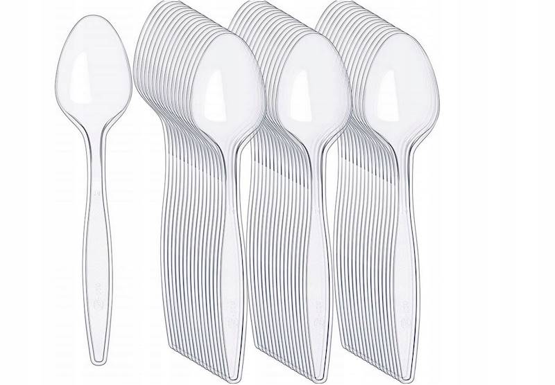 Łyżka przezroczysta gruba wielorazowy 18cm 50szt