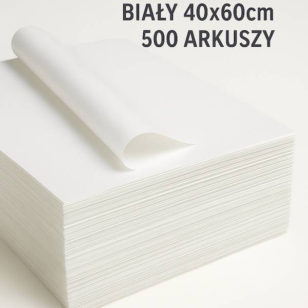 PAPIER SILIKONOWANY BIAŁY 40/60cm 500 ARKUSZY