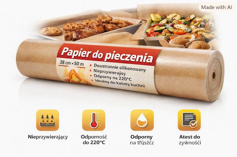 PAPIER DO PIECZENIA SILIKONOWANY 38cm/50m 