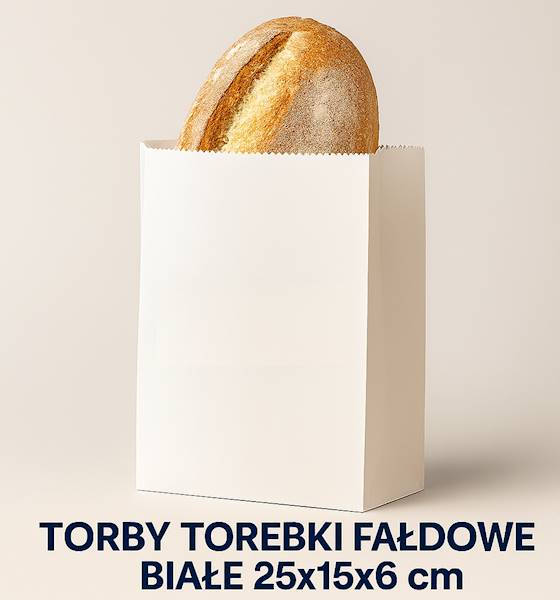 TORBA FAŁDOWA BIAŁA 25X15/6 1000SZT