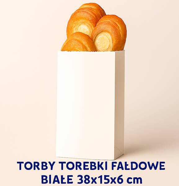 TORBA FAŁDOWA BIAŁA 38X15/6 1000SZT
