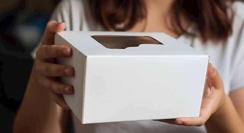 PUDEŁKO TORTOWE BIAŁE OKNO 18x18x9 1szt OP50