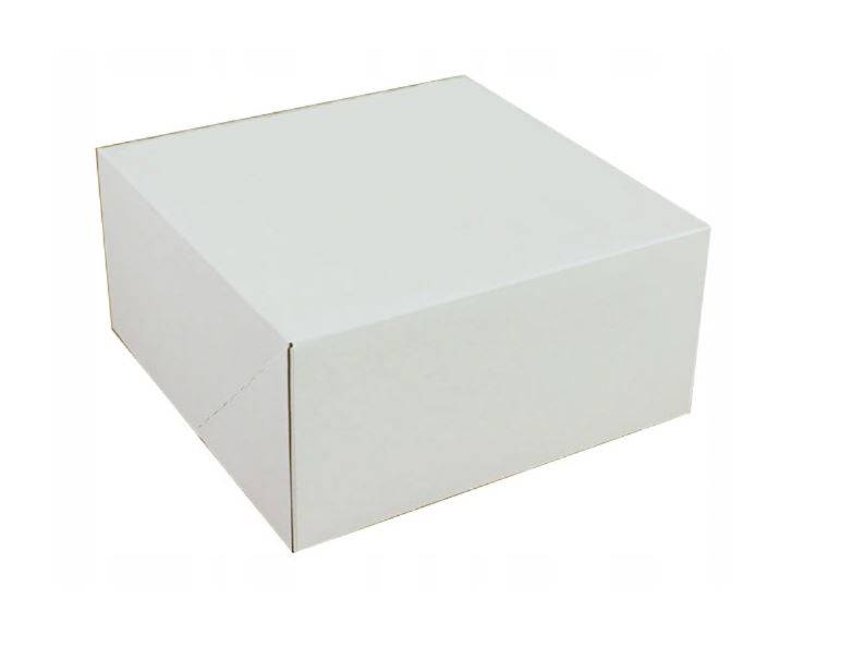 PUDEŁKO TORTOWE BIAŁE KLEJONE 25x25x12 1szt OP50