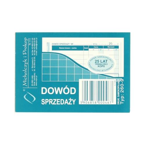 DOWÓD SPRZEDAŻY DRUKI A7 260-9