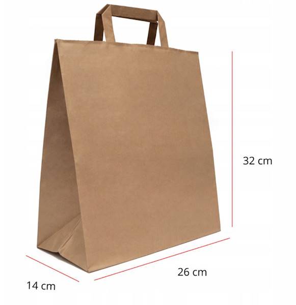 TORBA PAPIEROWA BRĄZ 260/140/320 25szt K250