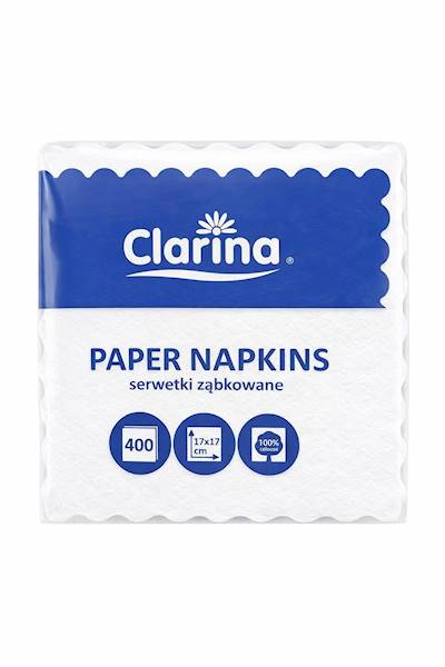 SERWETKI SOLALI BIAŁA 17/17cm 400szt ZĄBKOWANA