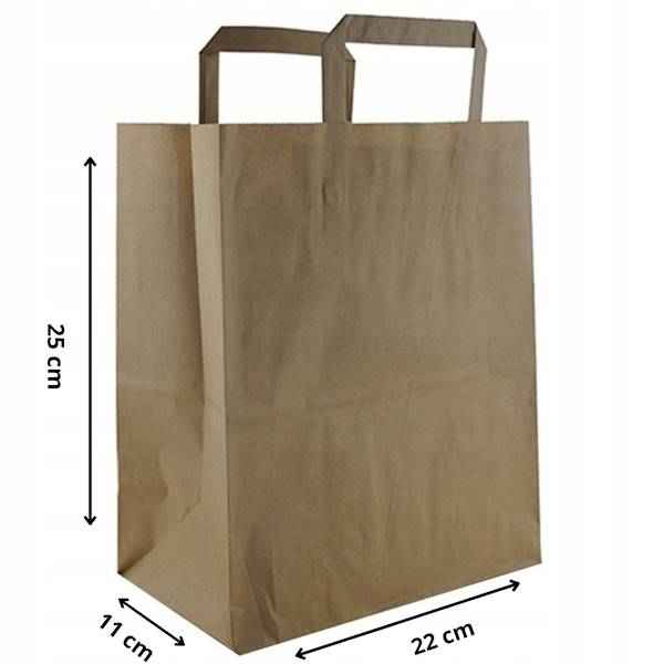 TORBA PAPIEROWA BRĄZ 220/110/280 25szt K250