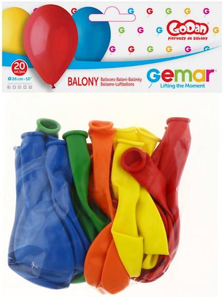 BALON PASTELOWY MIX KOLORÓW 10" FI26cm 20szt G90