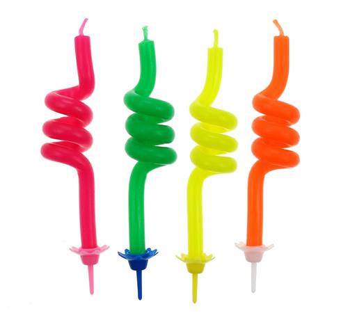 ŚWIECZKA URODZINOWA SPIRALE 8cm 4SZT