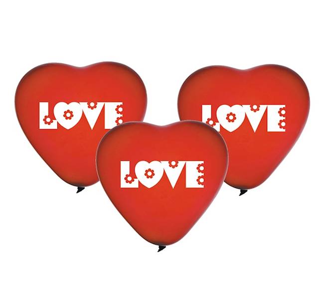 BALON PREMIUM SERCE NADRUK LOVE 5szt