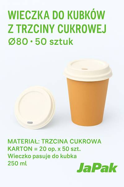 Wieczko do kubka trzcinowe FI80 50SZT