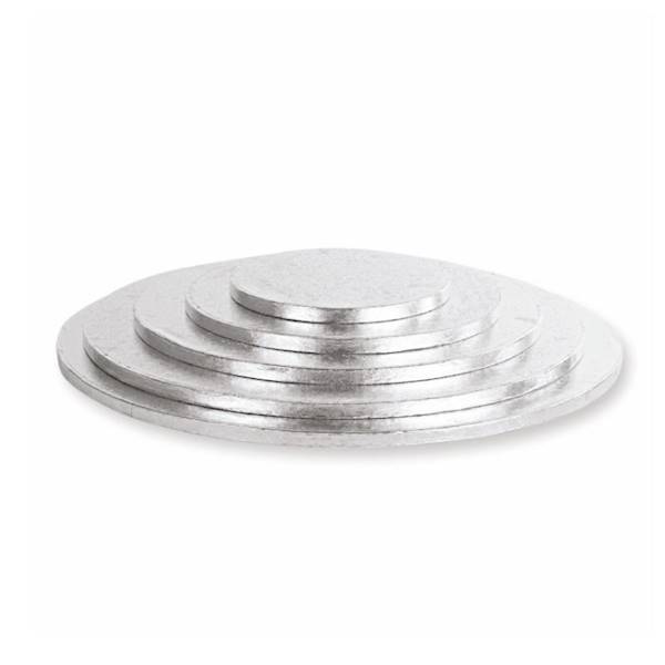 PODKŁAD TORTOWY SREBRNY GRUBY FI25cm 1SZT