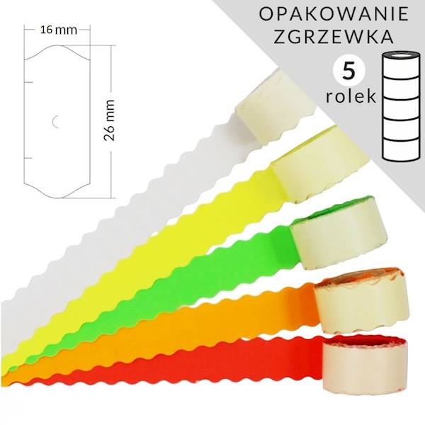 TAŚMA DO METKOWNIC 2-RZĘDOWA KOLOR FALBANKA 5SZT.