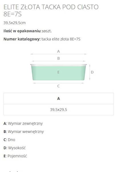 TACA ZŁOTA ELITE 30/40cm 8E=7S 10SZT