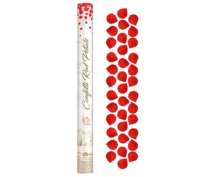 KONFETTI PNEUMATYCZNE PŁATKI RÓŻ CZERWONE 60CM