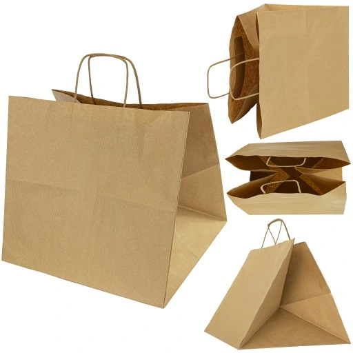 TORBA PAPIEROWA BRĄZ 360/330/320 25szt K100