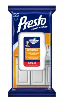 ŚCIERECZKI PRESTO NAWILŻANE 55SZT KUCHNIA