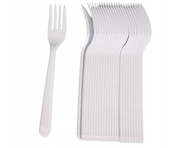 Widelec biały gruby wielorazowy 18cm 50szt K40