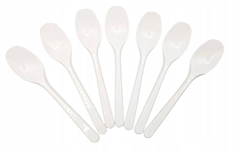 Łyzeczka biała gruba wielorazowa 18cm 50szt K40