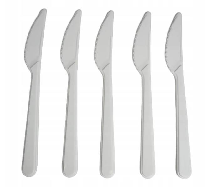 Nóż biały gruby wielorazowy 18cm 50szt K40