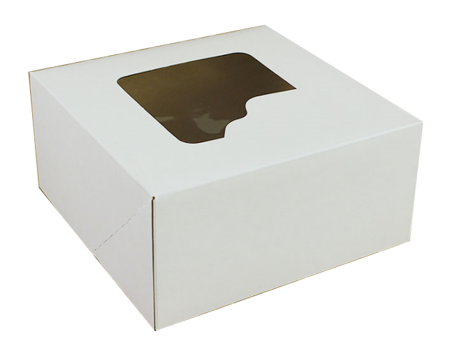 PUDEŁKO TORTOWE BIAŁE OKNO 28x28x13 1szt OP50