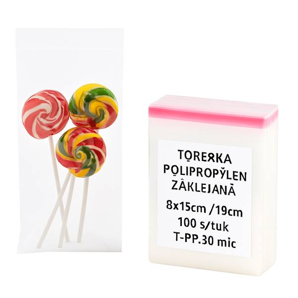 TOREBKA POLIPROPYLEN ZAKLEJANA 8X15/19cm 100szt