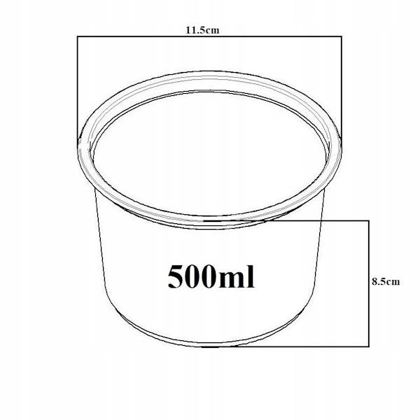 POJEMNIK PP-450ml Wielorazowy 50SZT TUSIPACK