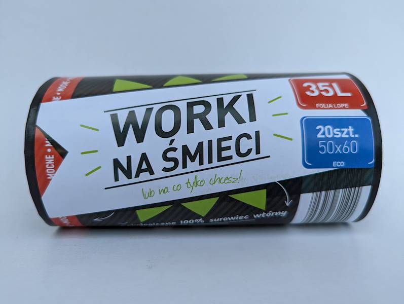 WORKI NA ŚMIECI 35L 50X60 CZARNE Rolka=20szt