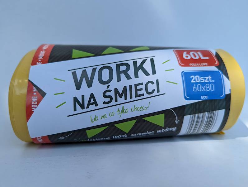 WORKI NA ŚMIECI 60L 60x80 ŻÓŁTE R=20szt