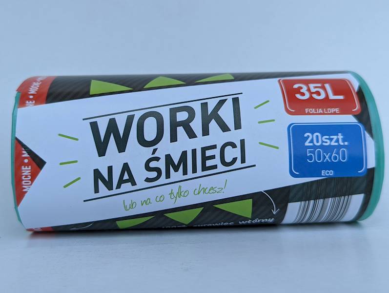 WORKI NA ŚMIECI 35L 50X60 ZIELONE R=20szt